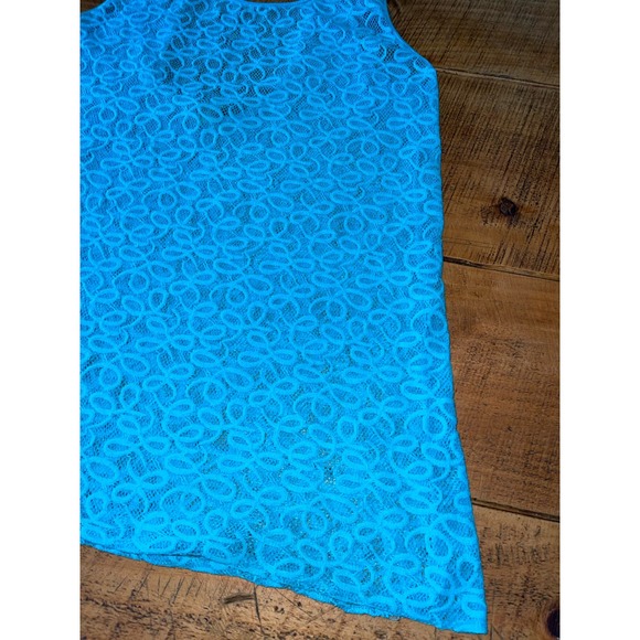 Womens Victoria's Secret Blue Mesh Lace Back‎ Tie Bathing Suit Tank Small - Picture 3 of 7